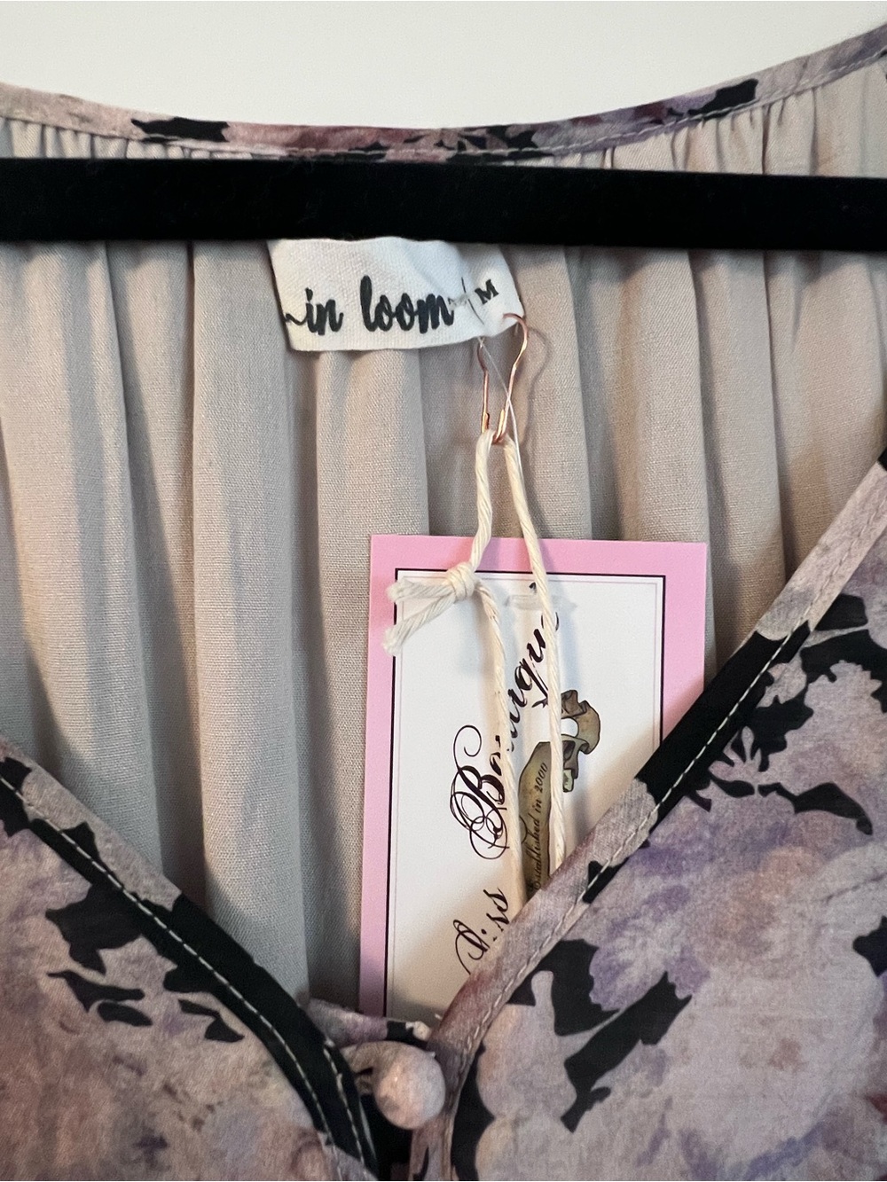 In Loom - Floral Print Maxi Dress - blush, cream, black - NWT - Picture 4 of 11